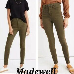 Madewell 10” High Rise Skinny Jeans Green Stretch Denim | 26